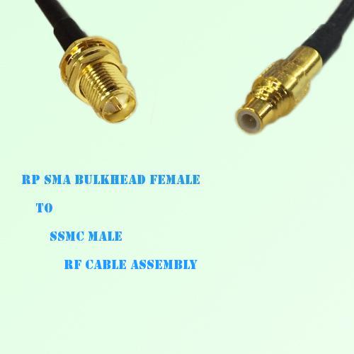 RP SMA Bulkhead Female to SSMC Male RF Cable Assembly