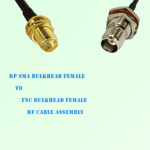 RP SMA Bulkhead Female to TNC Bulkhead Female RF Cable Assembly