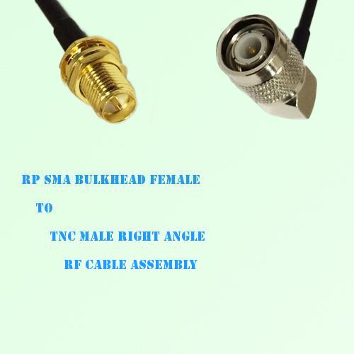 RP SMA Bulkhead Female to TNC Male Right Angle RF Cable Assembly RP SMA Bulkhead Female to TNC Male Right Angle RF Cable Assembly