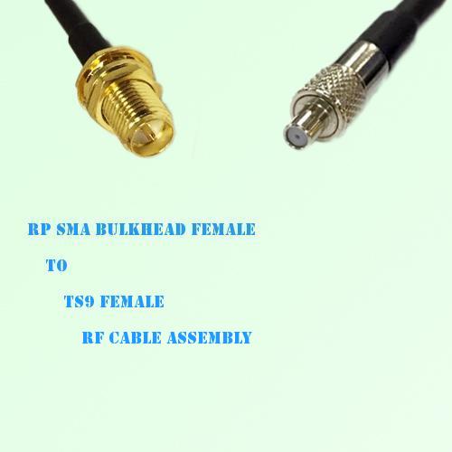 RP SMA Bulkhead Female to TS9 Female RF Cable Assembly