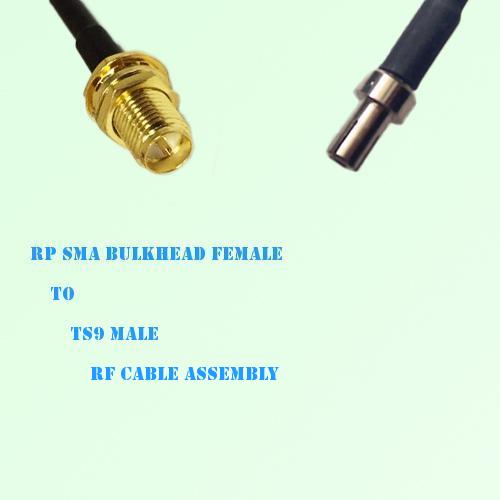 RP SMA Bulkhead Female to TS9 Male RF Cable Assembly
