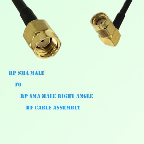 RP SMA Male to RP SMA Male Right Angle RF Cable Assembly