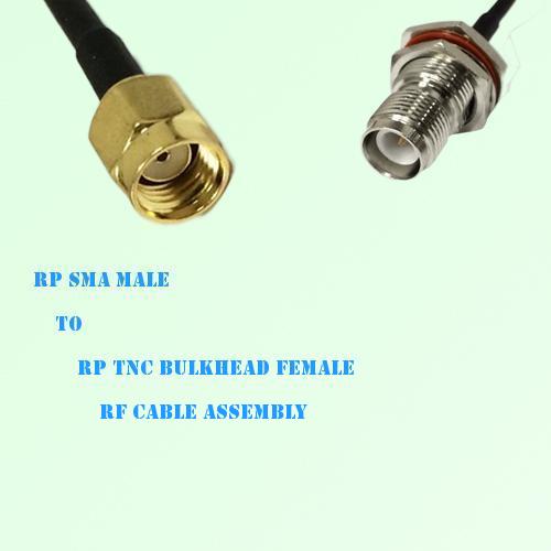 RP SMA Male to RP TNC Bulkhead Female RF Cable Assembly