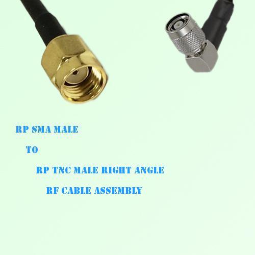 RP SMA Male to RP TNC Male Right Angle RF Cable Assembly RP SMA Male to RP TNC Male Right Angle RF Cable Assembly