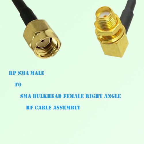 RP SMA Male to SMA Bulkhead Female Right Angle RF Cable Assembly
