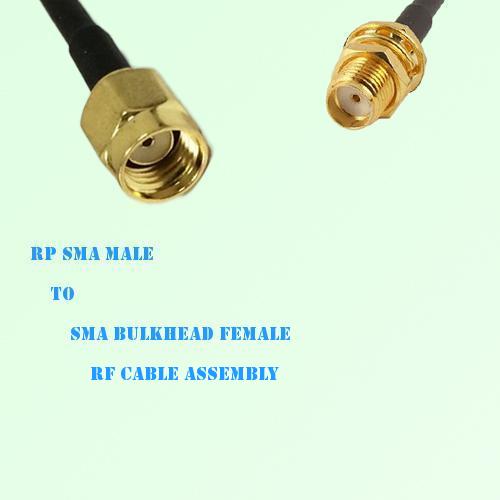 RP SMA Male to SMA Bulkhead Female RF Cable Assembly