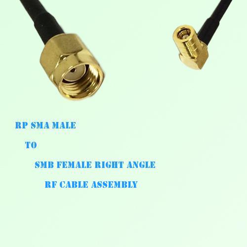 RP SMA Male to SMB Female Right Angle RF Cable Assembly RP SMA Male to SMB Female Right Angle RF Cable Assembly