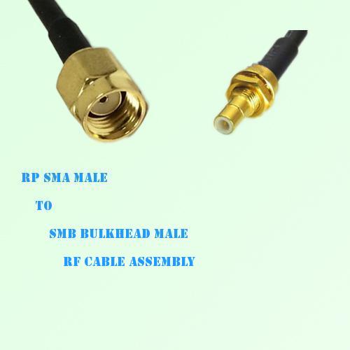 RP SMA Male to SMB Bulkhead Male RF Cable Assembly
