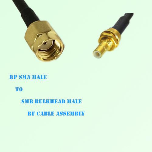 RP SMA Male to SMB Bulkhead Male RF Cable Assembly RP SMA Male to SMB Bulkhead Male RF Cable Assembly