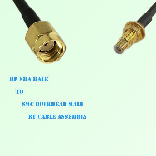 RP SMA Male to SMC Bulkhead Male RF Cable Assembly