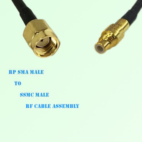 RP SMA Male to SSMC Male RF Cable Assembly
