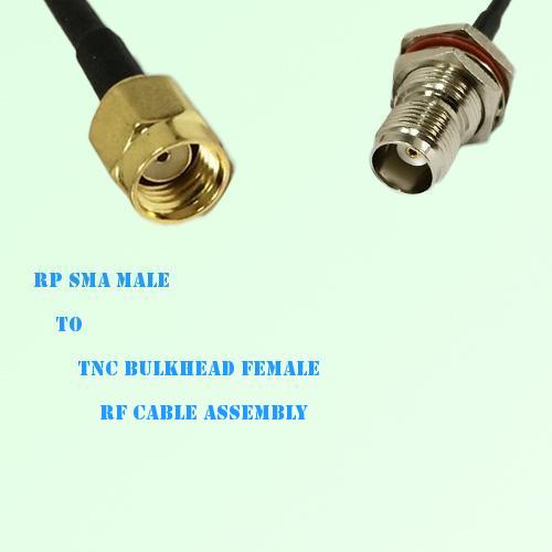 RP SMA Male to TNC Bulkhead Female RF Cable Assembly