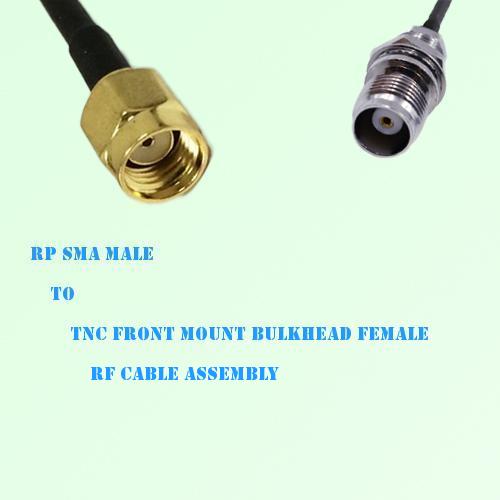 RP SMA Male to TNC Front Mount Bulkhead Female RF Cable Assembly