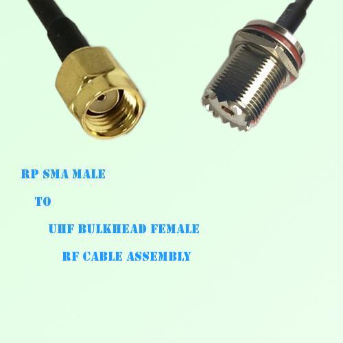 RP SMA Male to UHF Bulkhead Female RF Cable Assembly