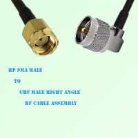 RP SMA Male to UHF Male Right Angle RF Cable Assembly RP SMA Male to UHF Male Right Angle RF Cable Assembly