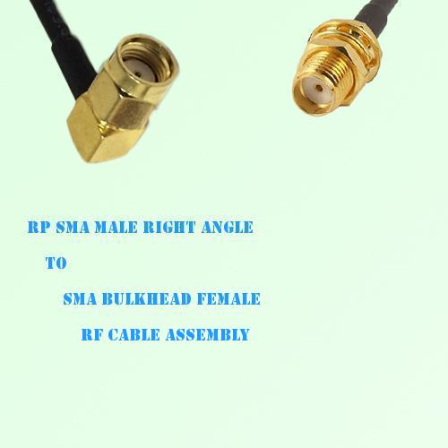 RP SMA Male Right Angle to SMA Bulkhead Female RF Cable Assembly
