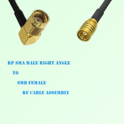 RP SMA Male Right Angle to SMB Female RF Cable Assembly