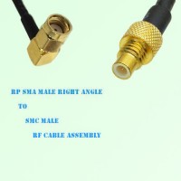 RP SMA Male Right Angle to SMC Male RF Cable Assembly