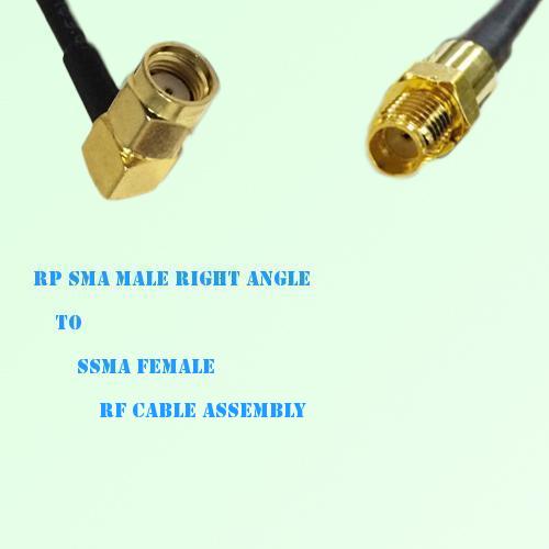 RP SMA Male Right Angle to SSMA Female RF Cable Assembly RP SMA Male Right Angle to SSMA Female RF Cable Assembly