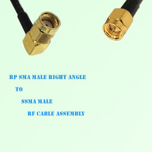 RP SMA Male Right Angle to SSMA Male RF Cable Assembly RP SMA Male Right Angle to SSMA Male RF Cable Assembly