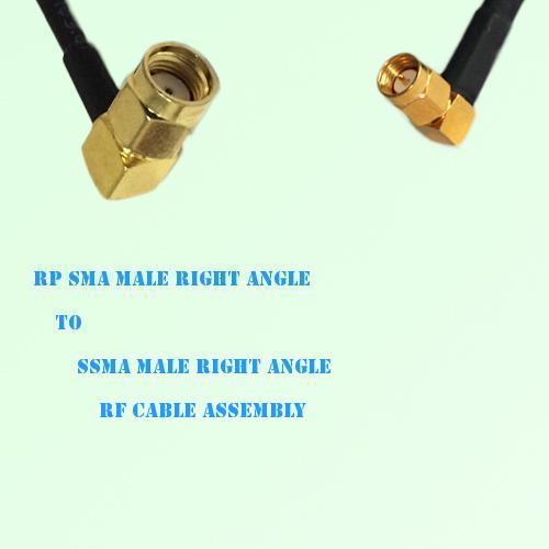RP SMA Male Right Angle to SSMA Male Right Angle RF Cable Assembly