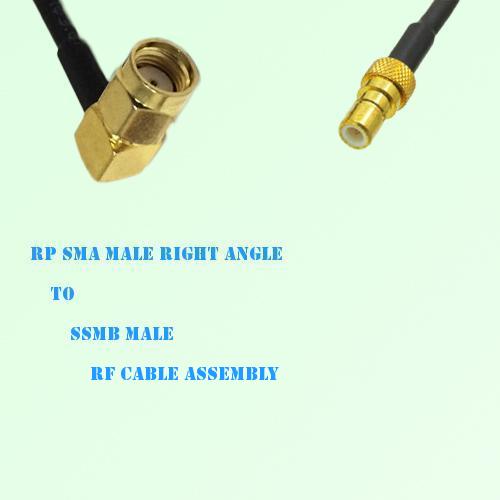 RP SMA Male Right Angle to SSMB Male RF Cable Assembly RP SMA Male Right Angle to SSMB Male RF Cable Assembly