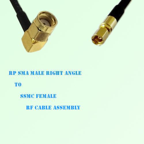 RP SMA Male Right Angle to SSMC Female RF Cable Assembly
