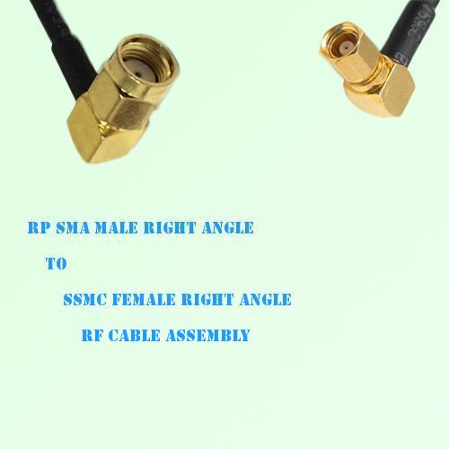 RP SMA Male Right Angle to SSMC Female Right Angle RF Cable Assembly