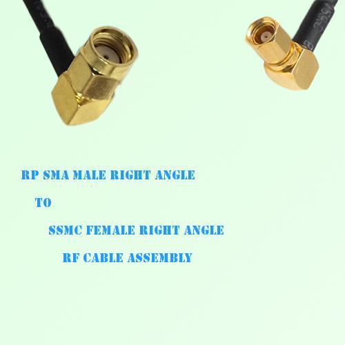 RP SMA Male Right Angle to SSMC Female Right Angle RF Cable Assembly RP SMA Male Right Angle to SSMC Female Right Angle RF Cable Assembly