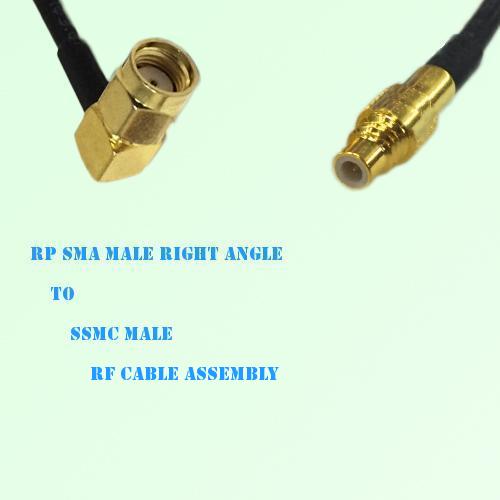 RP SMA Male Right Angle to SSMC Male RF Cable Assembly