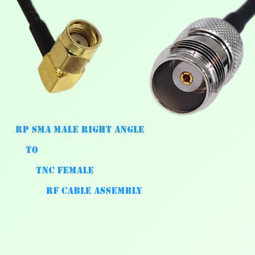 RP SMA Male Right Angle to TNC Female RF Cable Assembly
