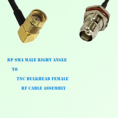RP SMA Male Right Angle to TNC Bulkhead Female RF Cable Assembly