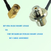 RP SMA Male R/A to UHF Bulkhead Female R/A RF Cable Assembly RP SMA Male R/A to UHF Bulkhead Female R/A RF Cable Assembly