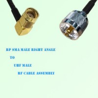RP SMA Male Right Angle to UHF Male RF Cable Assembly RP SMA Male Right Angle to UHF Male RF Cable Assembly