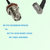 RP TNC Bulkhead Female to RP TNC Male Right Angle RF Cable Assembly RP TNC Bulkhead Female to RP TNC Male Right Angle RF Cable Assembly