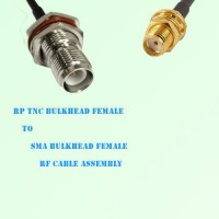RP TNC Bulkhead Female to SMA Bulkhead Female RF Cable Assembly