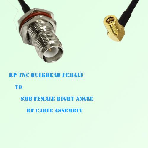 RP TNC Bulkhead Female to SMB Female Right Angle RF Cable Assembly RP TNC Bulkhead Female to SMB Female Right Angle RF Cable Assembly