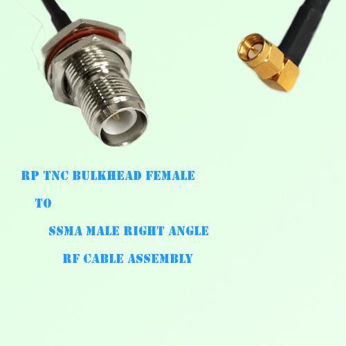 RP TNC Bulkhead Female to SSMA Male Right Angle RF Cable Assembly