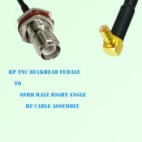 RP TNC Bulkhead Female to SSMB Male Right Angle RF Cable Assembly RP TNC Bulkhead Female to SSMB Male Right Angle RF Cable Assembly