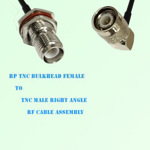 RP TNC Bulkhead Female to TNC Male Right Angle RF Cable Assembly RP TNC Bulkhead Female to TNC Male Right Angle RF Cable Assembly