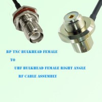 RP TNC Bulkhead Female to UHF Bulkhead Female R/A RF Cable Assembly RP TNC Bulkhead Female to UHF Bulkhead Female R/A RF Cable Assembly
