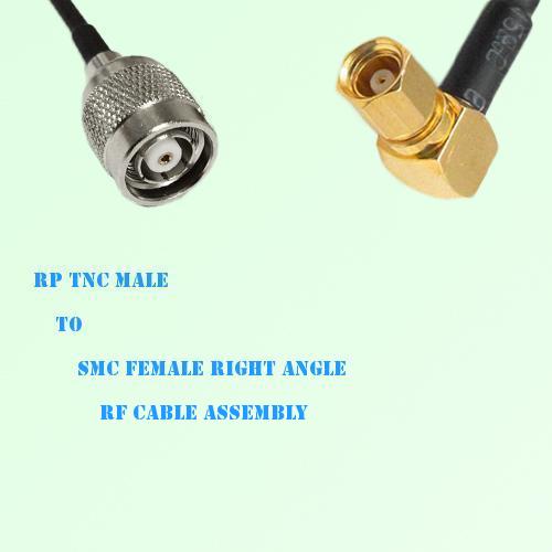 RP TNC Male to SMC Female Right Angle RF Cable Assembly RP TNC Male to SMC Female Right Angle RF Cable Assembly