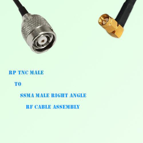 RP TNC Male to SSMA Male Right Angle RF Cable Assembly