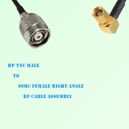 RP TNC Male to SSMC Female Right Angle RF Cable Assembly