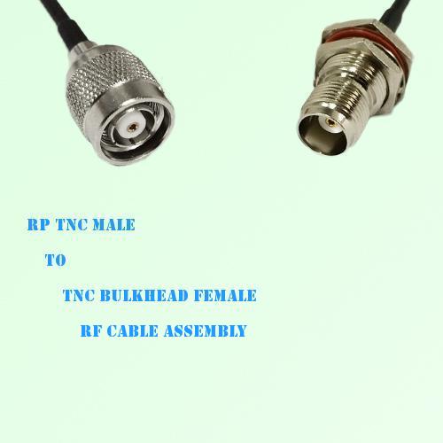 RP TNC Male to TNC Bulkhead Female RF Cable Assembly