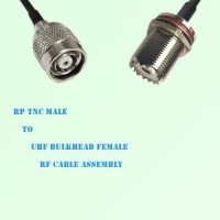 RP TNC Male to UHF Bulkhead Female RF Cable Assembly