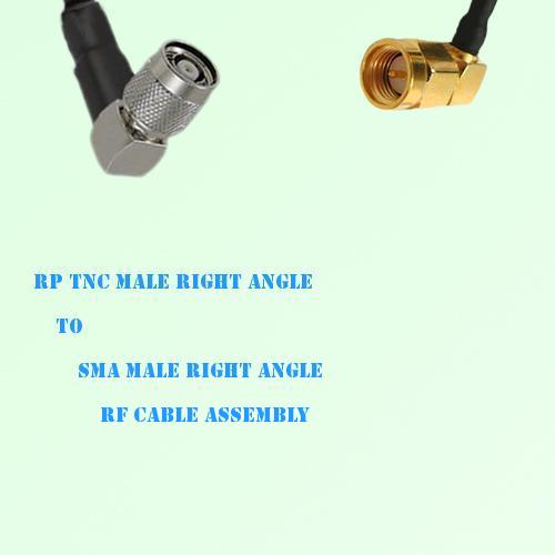 RP TNC Male Right Angle to SMA Male Right Angle RF Cable Assembly RP TNC Male Right Angle to SMA Male Right Angle RF Cable Assembly