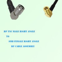 RP TNC Male Right Angle to SMB Female Right Angle RF Cable Assembly RP TNC Male Right Angle to SMB Female Right Angle RF Cable Assembly