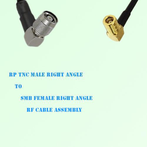 RP TNC Male Right Angle to SMB Female Right Angle RF Cable Assembly RP TNC Male Right Angle to SMB Female Right Angle RF Cable Assembly