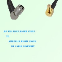 RP TNC Male Right Angle to SMB Male Right Angle RF Cable Assembly RP TNC Male Right Angle to SMB Male Right Angle RF Cable Assembly